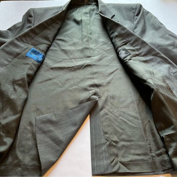 Towncraft Men's Sport Coat Light Gray with white pinstripe Size 48R - Picture 6 of 9